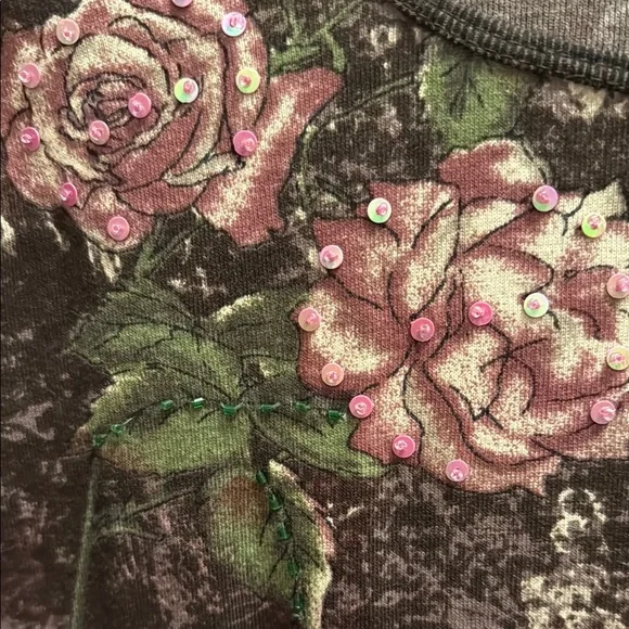 Dark Floral Women's Top - Picture 4 of 8